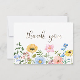 Remerciements Carte de remerciement Boho Summer Wildflowers