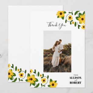 Remerciements Carte de remerciement Boho Sunflower Patch