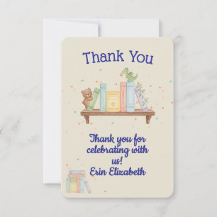 Remerciements Carte de remerciement Books & Brunch Blue Baby Sho