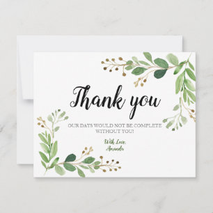 Remerciements Carte de remerciement botanique Eucalyptus Verdure