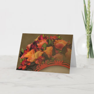 Remerciements Carte de remerciement Bouquet de Roses d'Automne