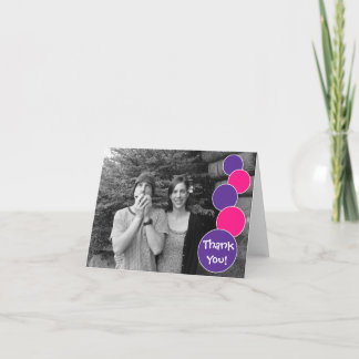 Remerciements Carte de remerciement Bulles (Rose magenta / viole