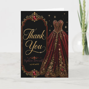 Remerciements Carte de remerciement Burgundy Jewel Sweet 16