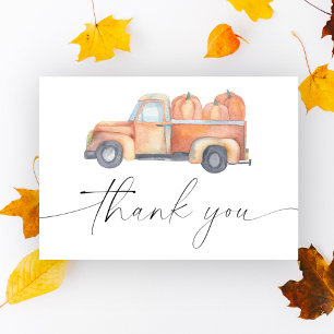 Remerciements carte de remerciement camion citrouille
