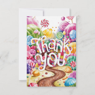Remerciements Carte de remerciement Candyland pour enfants