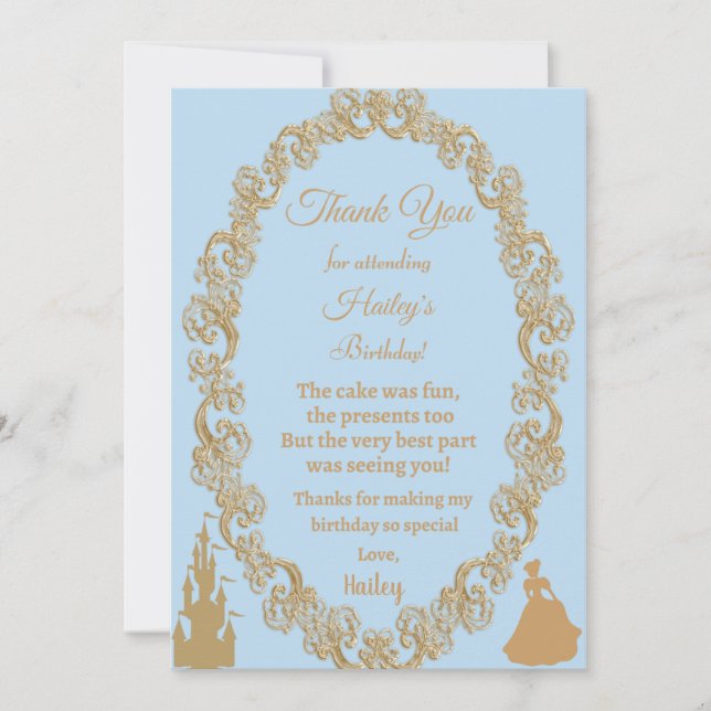 Remerciements Carte de remerciement Cendrillon (Devant)