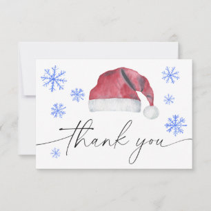 Remerciements carte de remerciement chapeau de Père Noël