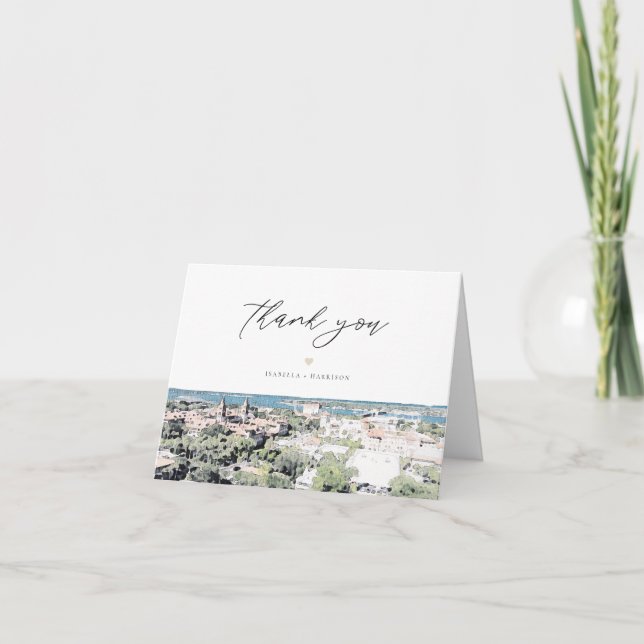 Remerciements Carte de remerciement ciel de St AUGUSTINE Fl aqua (Devant)