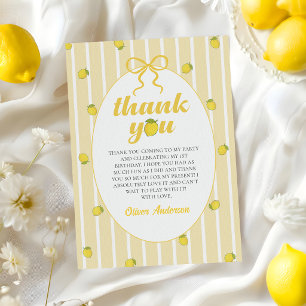 Remerciements Carte de remerciement citron jaune