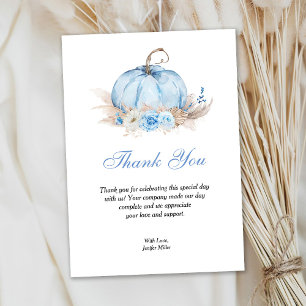 Remerciements Carte de remerciement Citrouille Bleue