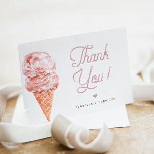 Remerciements Carte de remerciement CLARA Retro Blush Pink Ice C