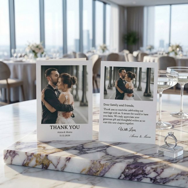 Remerciements Carte de remerciement classique pour photo de mari (Créateur téléchargé)