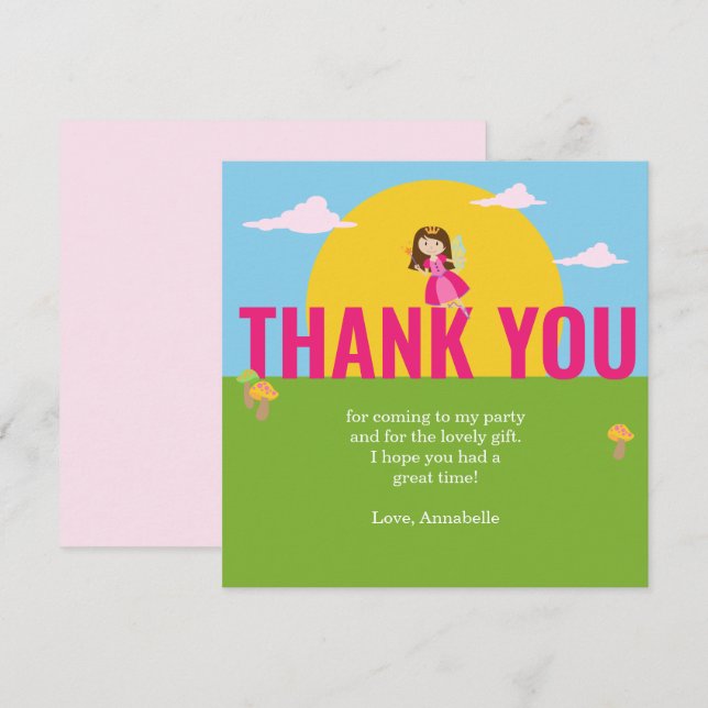 Remerciements Carte de remerciement colorée pour l'anniversaire  (Devant / Derrière)