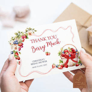 Remerciements Carte de remerciement Coquette Berry In Love pour 