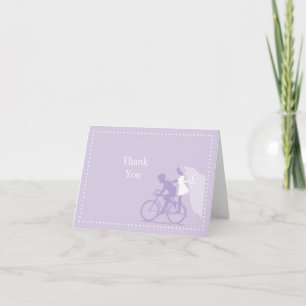 Remerciements Carte de remerciement couple vélo Lavande