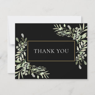 Remerciements Carte de remerciement d'affaires Feuilles noires d