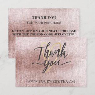 Remerciements Carte de Remerciement d'Affaires Rose Gold