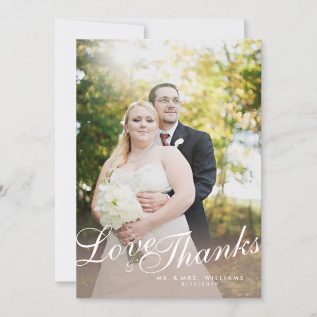 Remerciements Carte de remerciement d'amour de style moderne et  (Devant)