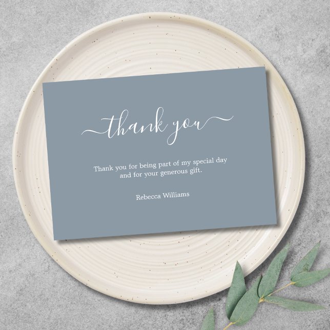 Remerciements Carte de remerciement d'anniversaire 3,5"x5" (Dusty Blue Thank You Card )