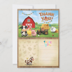 Remerciements Carte de remerciement d'anniversaire - À la ferme