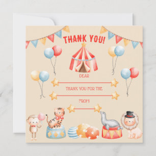 Remerciements Carte de remerciement d'anniversaire Animaux de ci