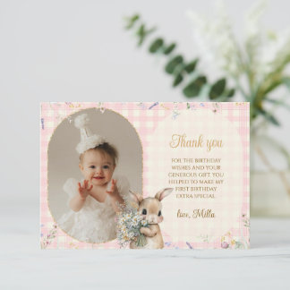 Remerciements Carte de remerciement d'anniversaire avec photo de