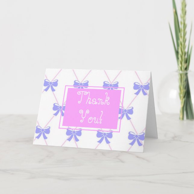 Remerciements Carte de remerciement d'anniversaire avec un nœud (Devant)