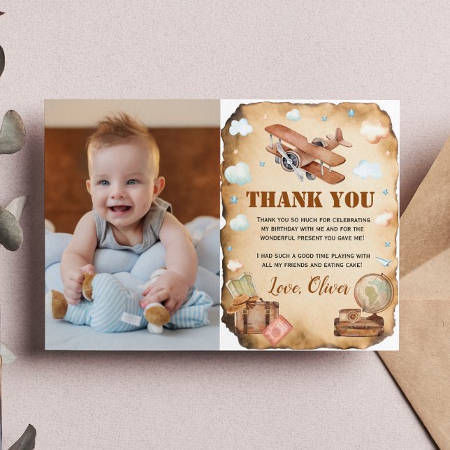 Remerciements Carte de remerciement d'anniversaire avec un vieil (Créateur téléchargé)