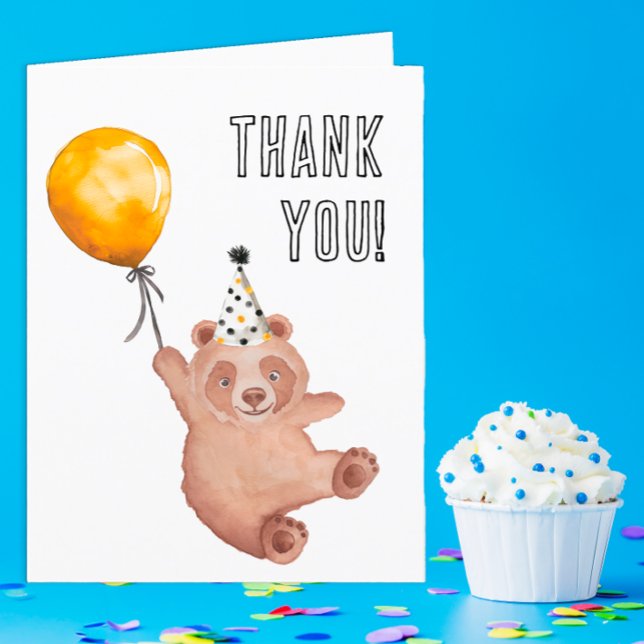 Remerciements Carte de remerciement d'anniversaire Bear-y Cute – (Bear-y Cute Thank You Card)