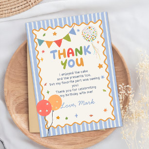 Remerciements Carte de remerciement d'anniversaire colorée et am