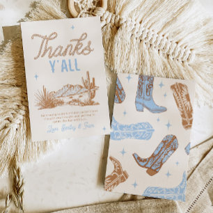 Remerciements Carte de remerciement d'anniversaire Cowboy