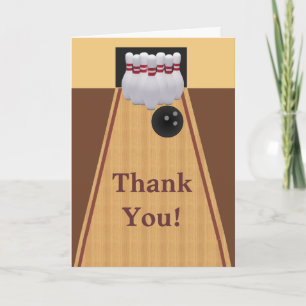 Remerciements Carte de remerciement d'anniversaire de bowling ma