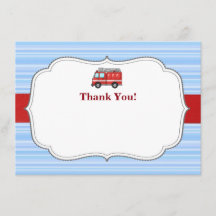Carte de remerciement d'anniversaire de camion de