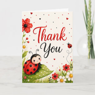 Remerciements Carte de remerciement d'anniversaire de coccinelle