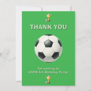 Remerciements Carte de remerciement d'anniversaire de football p