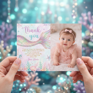 Remerciements Carte de remerciement d'anniversaire de sirène sou