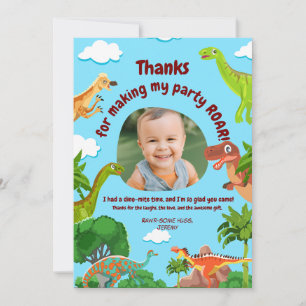 Remerciements Carte de remerciement d'anniversaire Dino - Enfant