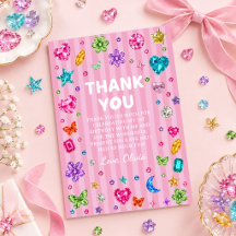 Carte de remerciement d'anniversaire pour fille av