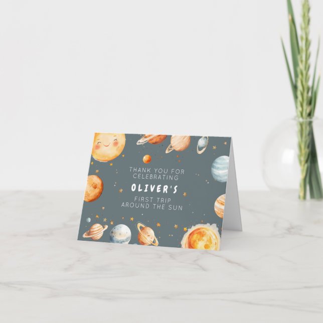 Remerciements Carte de remerciement d'anniversaire Premier Tour  (Devant)