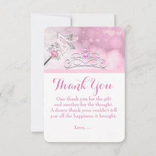 Remerciements Carte de remerciement d'anniversaire Princesse Bag