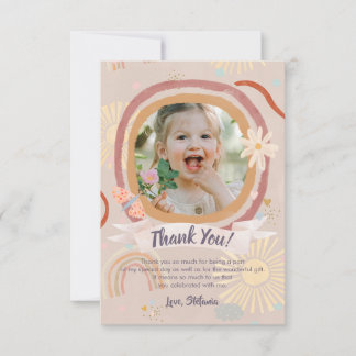 Remerciements Carte de remerciement d'anniversaire rose pastel a