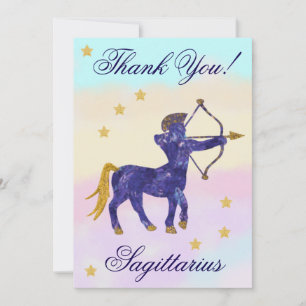 Remerciements Carte de remerciement d'anniversaire Sagittaire pe