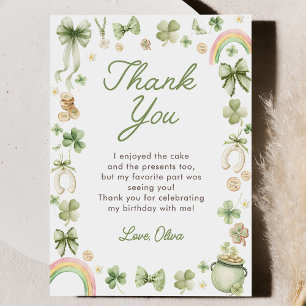 Remerciements Carte de remerciement d'anniversaire Shamrock Luck