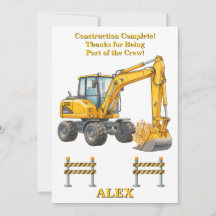 Carte de remerciement d'anniversaire | Travaux ter