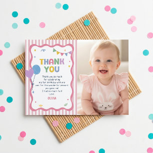 Remerciements Carte de remerciement d'anniversaire une rayure ro