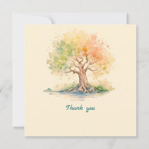 Remerciements carte de remerciement d'arbre futuriste