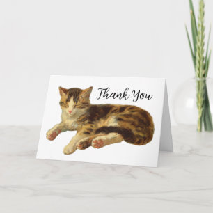 Remerciements Carte de remerciement d'art de chat endormi victor