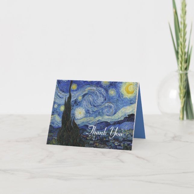 Remerciements Carte de remerciement d'art fin Starry Night (Devant)