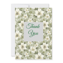 Carte de remerciement d'art floral vintage