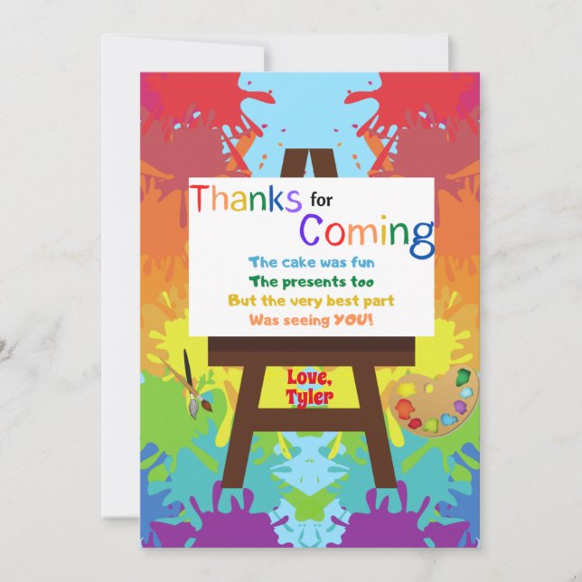 Remerciements Carte de remerciement d'artiste (Devant)